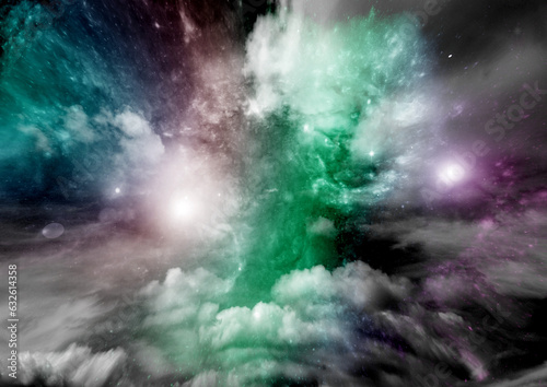 Obraz na płótnie galaxy in a free space. 3D rendering w salonie