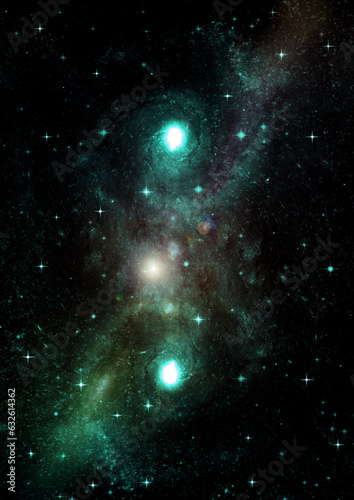 Obraz na płótnie galaxy in a free space. 3D rendering w salonie