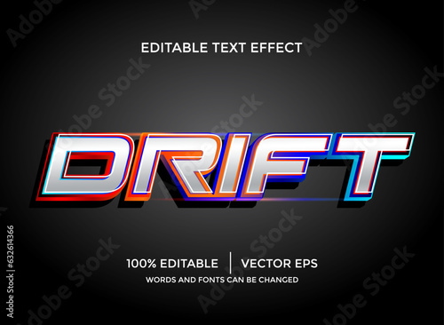 drift 3D editable text effect