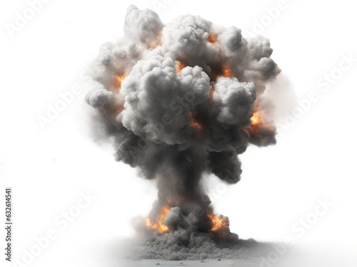 Explosion, white background. photo