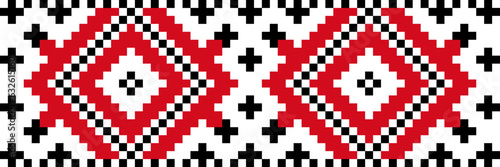 Vector illustration of Ukrainian ornament in stylized style, identity, vyshyvanka, embroidery for print clothes, websites, banners