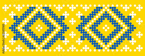 Vector illustration of Ukrainian ornament in stylized style, identity, vyshyvanka, embroidery for print clothes, websites, banners