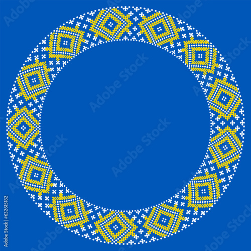 Vector illustration of Ukrainian ornament in stylized style, identity, vyshyvanka, embroidery for print clothes, websites, banners