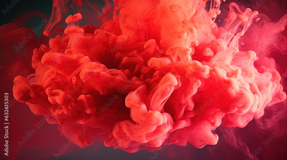 Dense Dark Red Liquid Smoky Abstract Foggy Background Generative AI