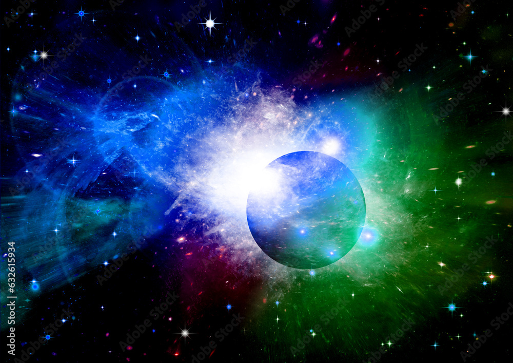 galaxy in a free space. 3D rendering
