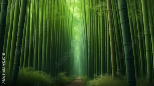 bamboo grove nature vibrant tropical rain forest