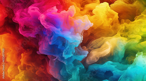 Multicolored Dense Liquid Smoky Abstract Background Generative AI