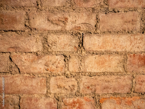 Old stone wall pattern close view background  ancient bricks surface