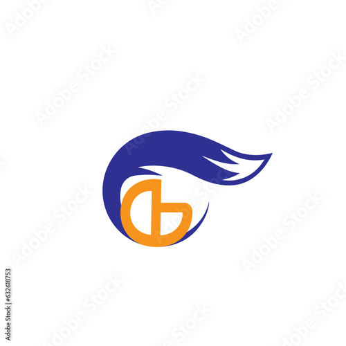   FOX creative modern logo and  letter D with B logo  simple design with vector graphic.