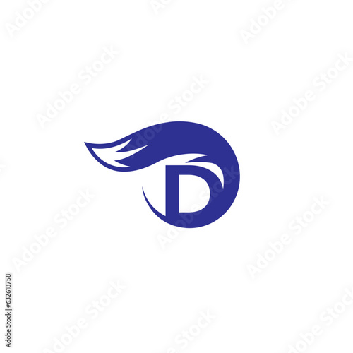   FOX creative modern logo and  capital  letter D logo  simple design with vector graphic.