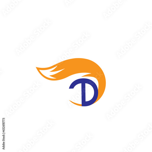   FOX creative modern logo and  T WITH D letter logo  simple design with vector graphic.
