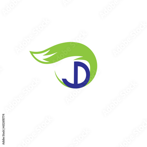   FOX creative modern logo and  J WITH D letter logo  simple design with vector graphic.