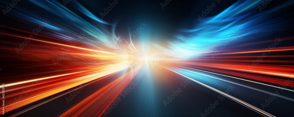Car motion trails. Speed light streaks background. AI generative. Car motion trails. Speed light streaks background. AI generative.