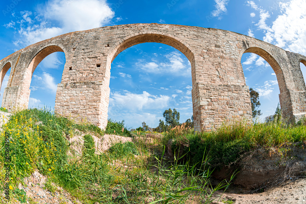 Arches of Kamares aqueduct. Larnaca, Cyprus