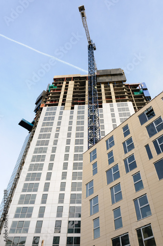 Obel Skyscraper, tallest building in Ireland, under construction in Belfast, Northern Ireland.