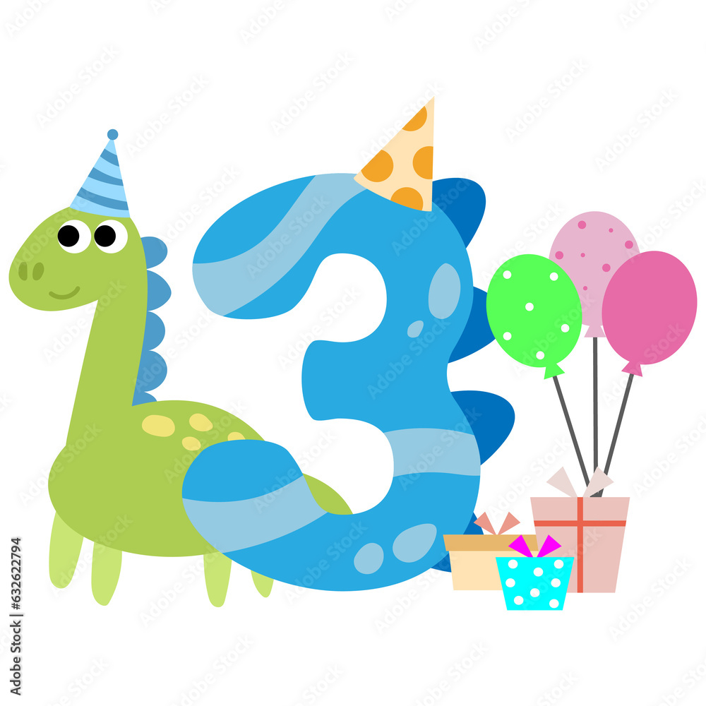 Happy Birthday dinosaur Clipart. party dino