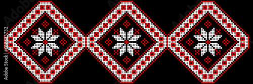 Vector illustration of Ukrainian ornament in stylized style, identity, vyshyvanka, embroidery for print clothes, websites, banners