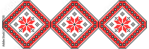 Vector illustration of Ukrainian ornament in stylized style, identity, vyshyvanka, embroidery for print clothes, websites, banners