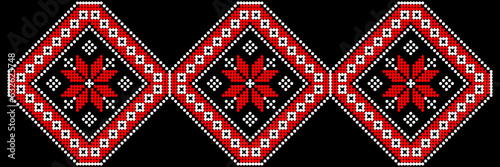 Vector illustration of Ukrainian ornament in stylized style, identity, vyshyvanka, embroidery for print clothes, websites, banners