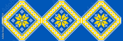 Vector illustration of Ukrainian ornament in stylized style, identity, vyshyvanka, embroidery for print clothes, websites, banners