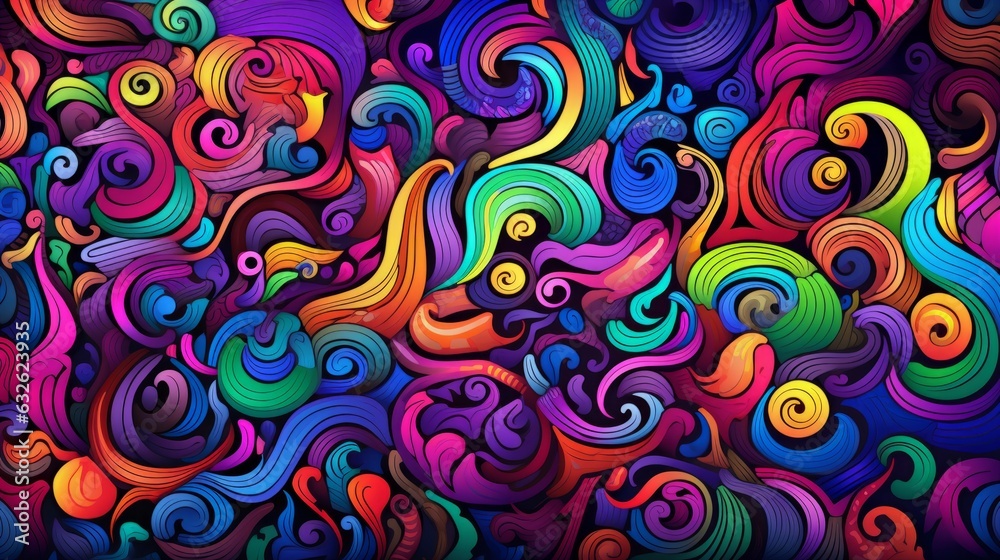 Psychodelic pattern. Abstract background. AI generative.