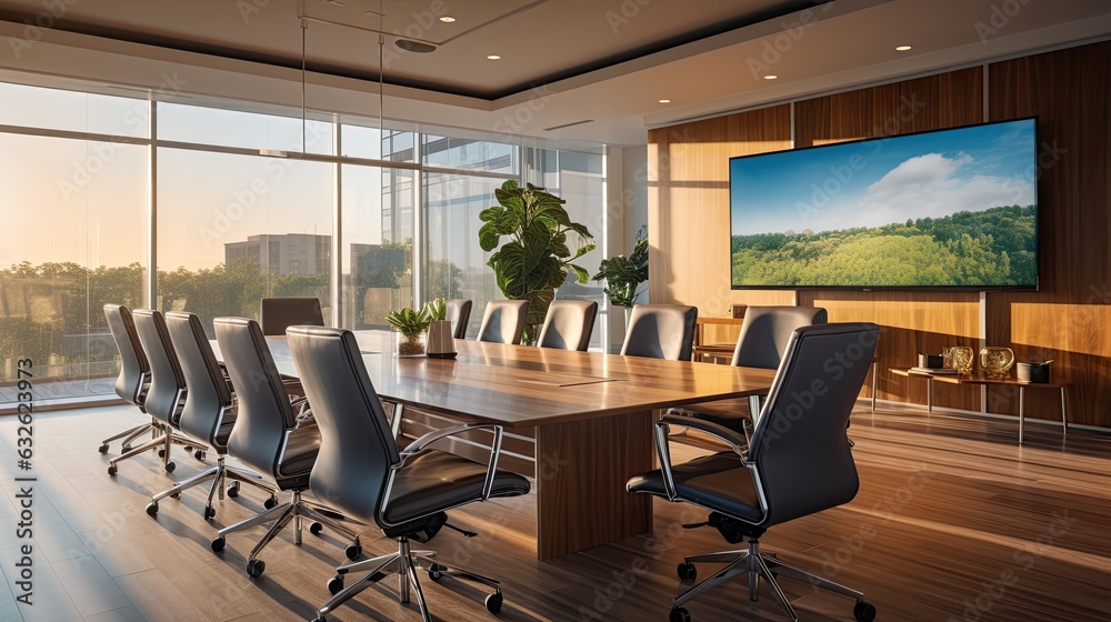 clean and modern conference room with state-of-the-art technology generative AI clean and modern conference room with state-of-the-art technology generative AI