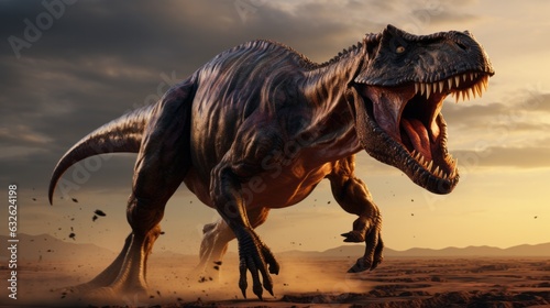 Tyrannosaurus rex dinosaur. AI generative. © vadymstock