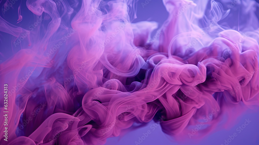 Fototapeta premium Purple Color Liquid Ink Dense Smoky Abstract Misty Background AI Generative