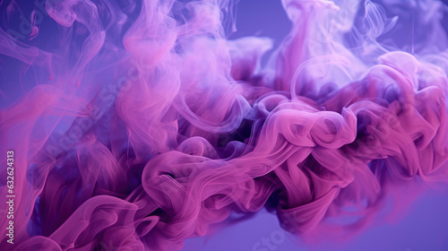 Purple Color Liquid Ink Dense Smoky Abstract Misty Background AI Generative