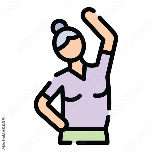 Grandmother doing exercise activity daily in the morning
