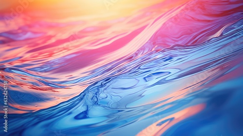colorful abstract ocean water ripples and waves generative AI