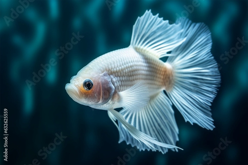 A beautiful white betta fish
