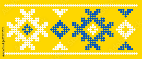 Vector illustration of Ukrainian ornament in stylized style, identity, vyshyvanka, embroidery for print clothes, websites, banners