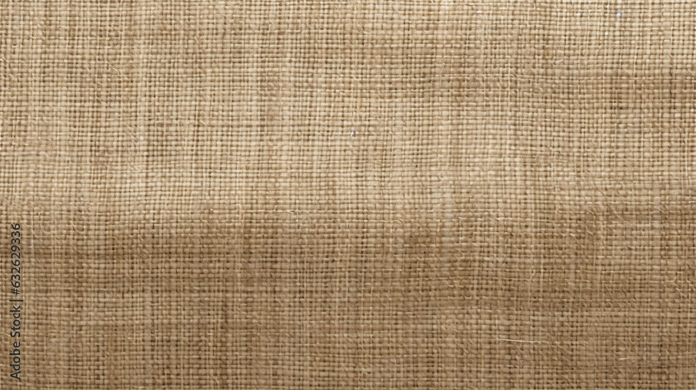 Fototapeta premium coarse linen fabric in beige color close-up. Generative Ai.