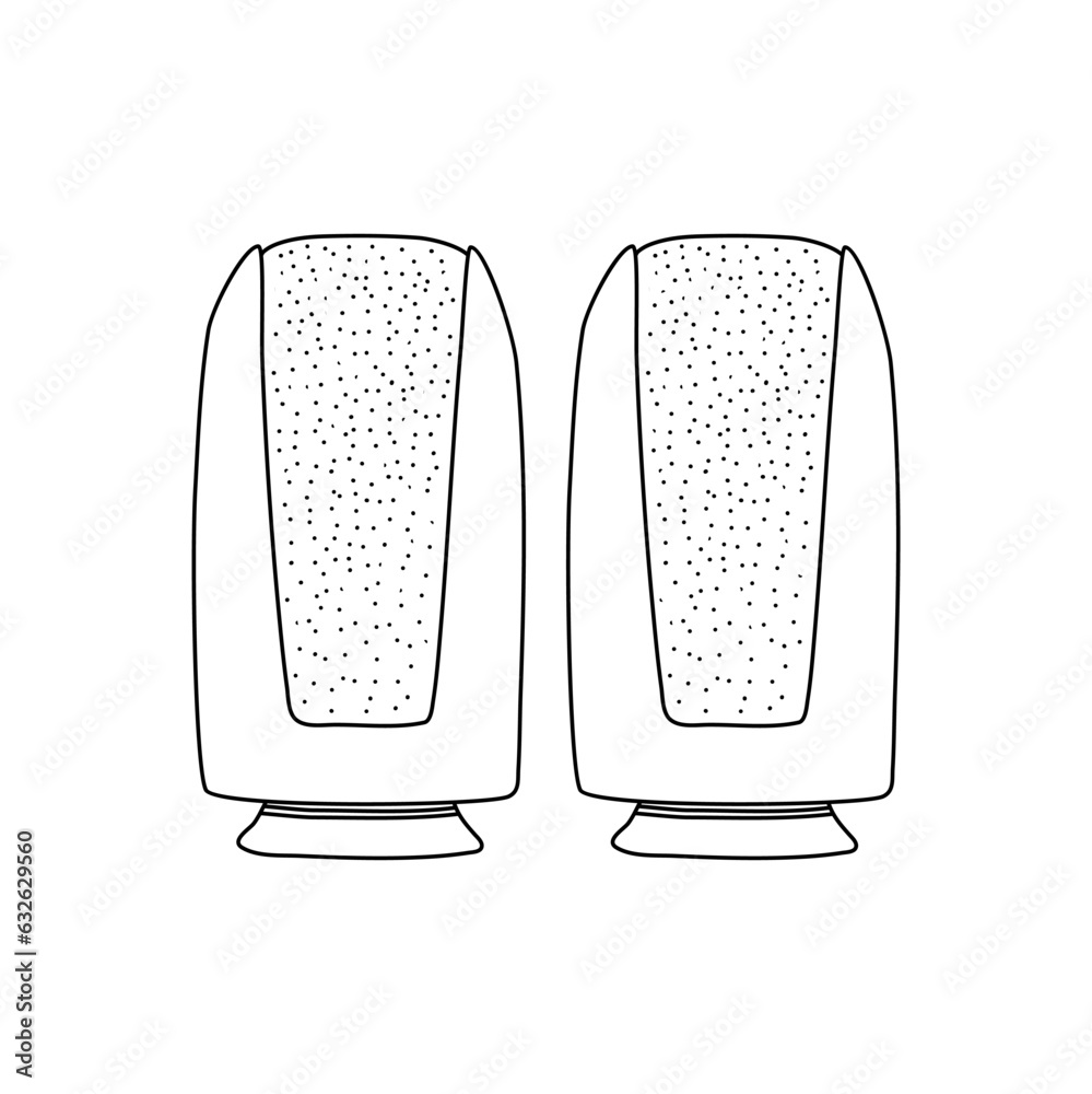 Doodle speakers icon. Hand drawn speakers icon in vector. Speakers