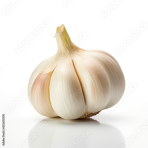 garlic isolated on white generative AI