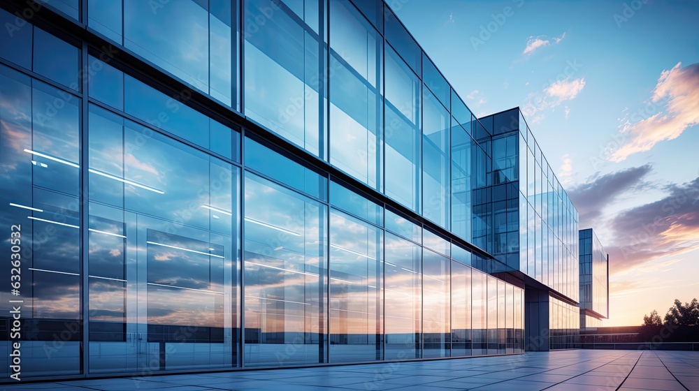glass office building exterior generative AI
