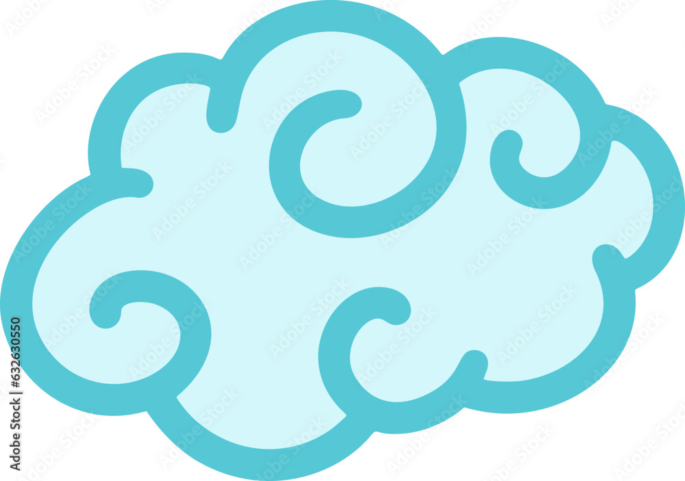 Cute Blue Cloud Vector Illustration Cute Blue Cloud Vector Illustration