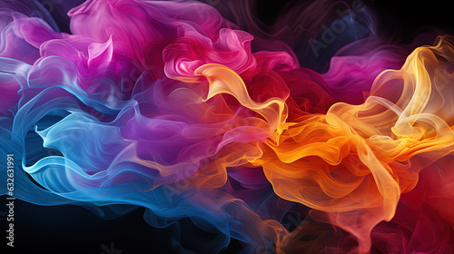 Multicolored Dense Liquid Smoky Abstract Background Generative AI