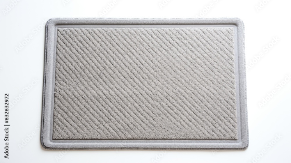 grey kitchen rug isolated on white generative AI grey kitchen rug isolated on white generative AI