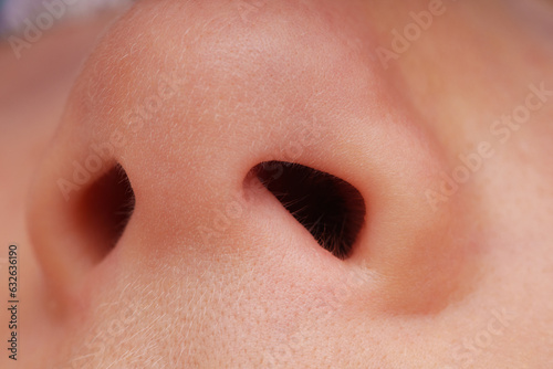 Картината върху платно Close-up view of a small child's nose