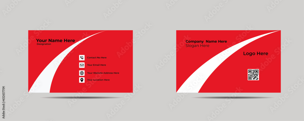 Double side Business card design with Organic shapes,