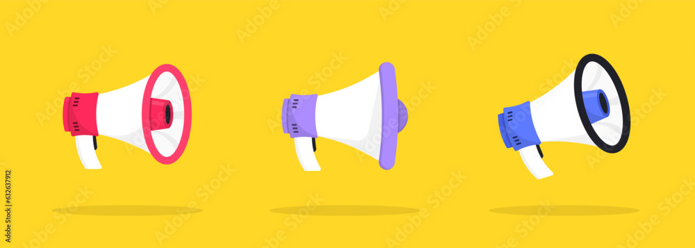 Megaphone icon set. Advertising and business promotion symbol ...