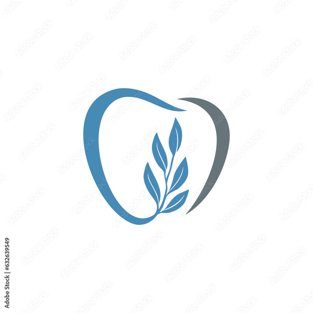 beauty dental logo design. Vector illustration tooth and flower handwriting. modern logo design vector icon template