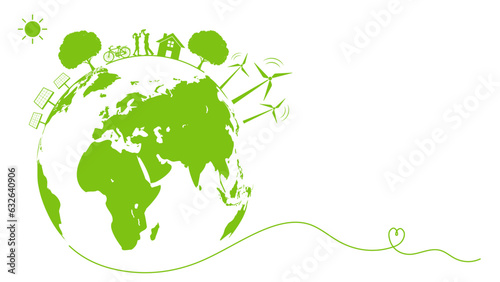 Green Business template and background for World environment day, Eco friendly, Green city and sustainability development concept, vector illustration