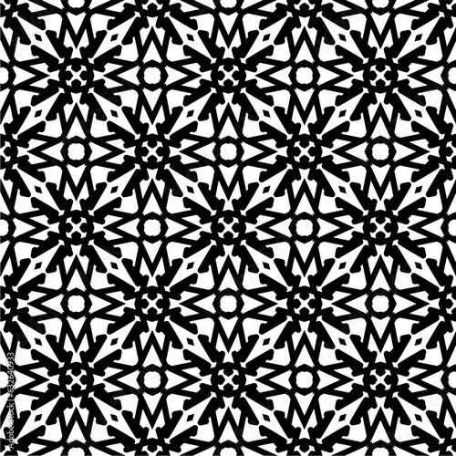 Black and white pattern . Figures ornament.Seamless pattern for fashion, textile design, on wall paper, wrapping paper, fabrics and home decor.