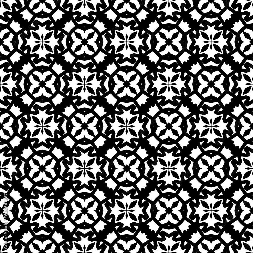 Black and white  pattern . Figures ornament.Seamless pattern for fashion, textile design,  on wall paper, wrapping paper, fabrics and home decor.