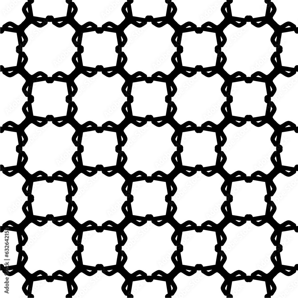 Fototapeta premium Black and white pattern . Figures ornament.Seamless pattern for fashion, textile design, on wall paper, wrapping paper, fabrics and home decor.