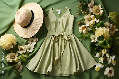 woman summer party dress green and teal