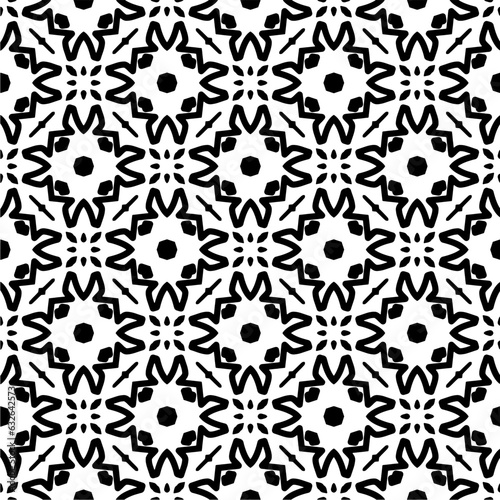 Black and white pattern . Figures ornament.Seamless pattern for fashion, textile design, on wall paper, wrapping paper, fabrics and home decor. 